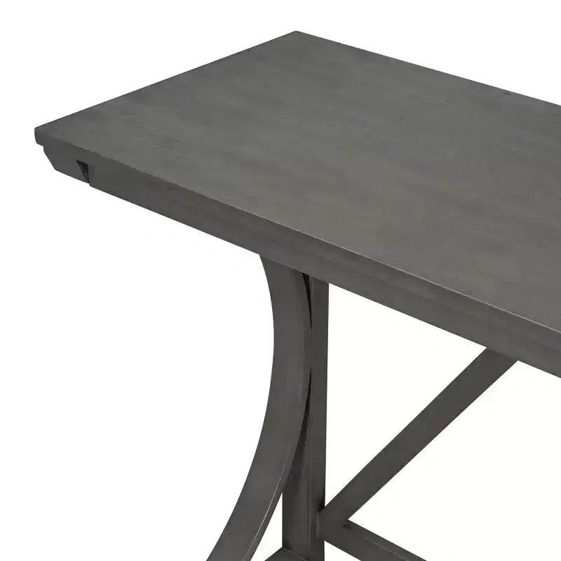 Farmhouse 3-Piece Counter Height Dining Table Set with USB Port and Upholstered Stools-ModernLuxe
