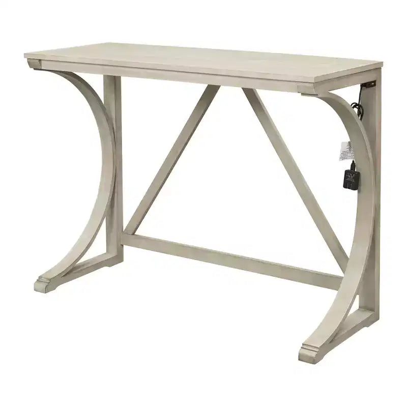 Farmhouse 3-Piece Counter Height Dining Table Set with USB Port and Upholstered Stools-ModernLuxe