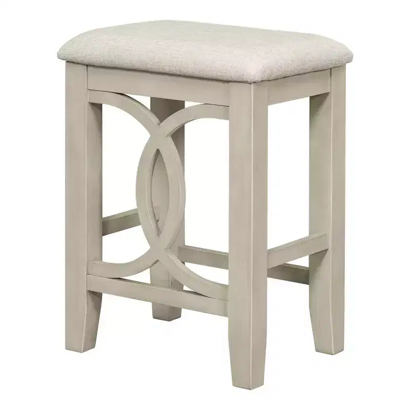 Farmhouse 3-Piece Counter Height Dining Table Set with USB Port and Upholstered Stools-ModernLuxe