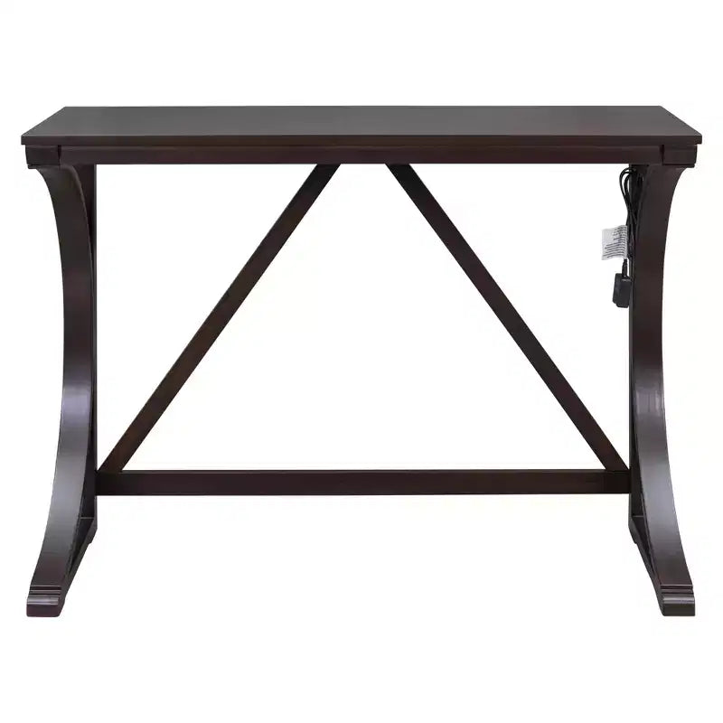 Farmhouse 3-Piece Counter Height Dining Table Set with USB Port and Upholstered Stools-ModernLuxe