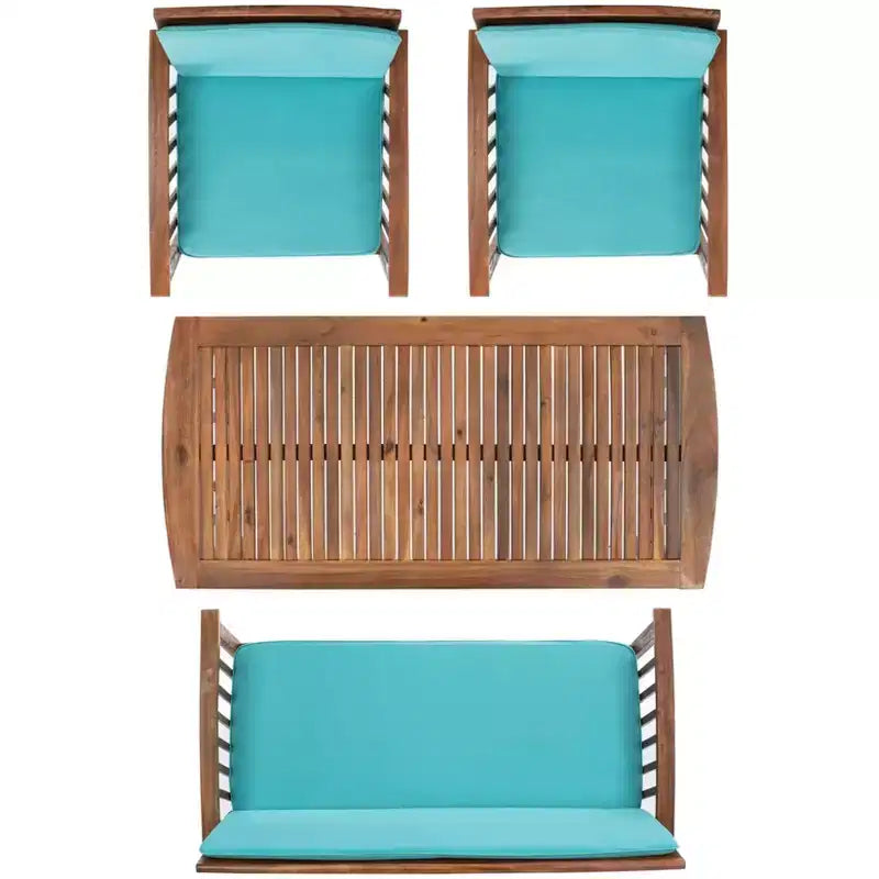 Rocklin 4 Piece Patio Set - Indoor/Outdoor - PAT7007 - Safavieh