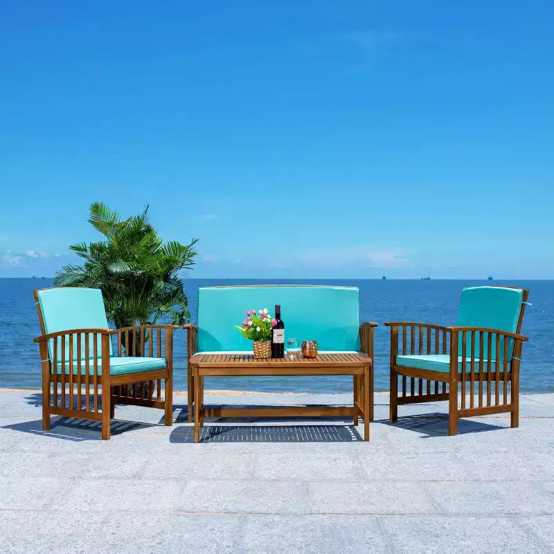 Rocklin 4 Piece Patio Set - Indoor/Outdoor - PAT7007 - Safavieh