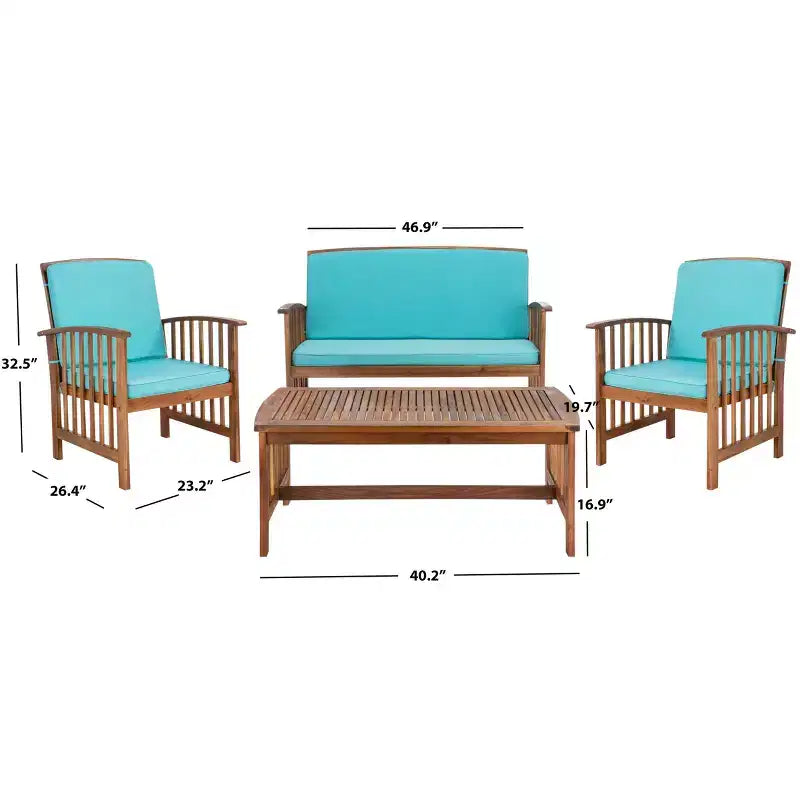 Rocklin 4 Piece Patio Set - Indoor/Outdoor - PAT7007 - Safavieh