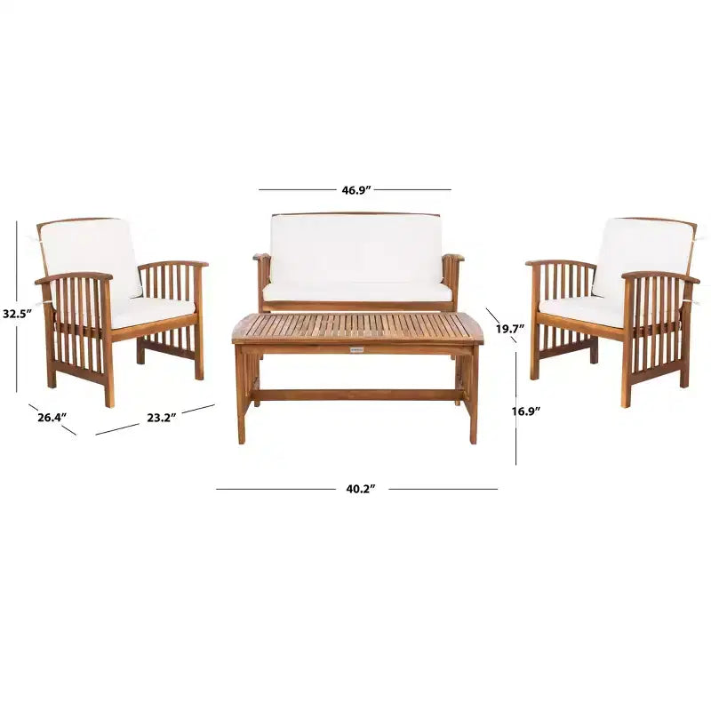 Rocklin 4 Piece Patio Set - Indoor/Outdoor - PAT7007 - Safavieh