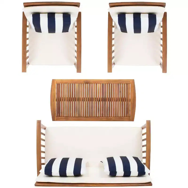 Rocklin 4 Piece Patio Set - Indoor/Outdoor - PAT7007 - Safavieh