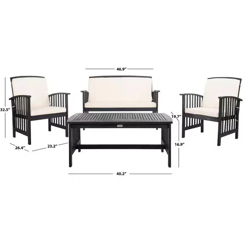Rocklin 4 Piece Patio Set - Indoor/Outdoor - PAT7007 - Safavieh