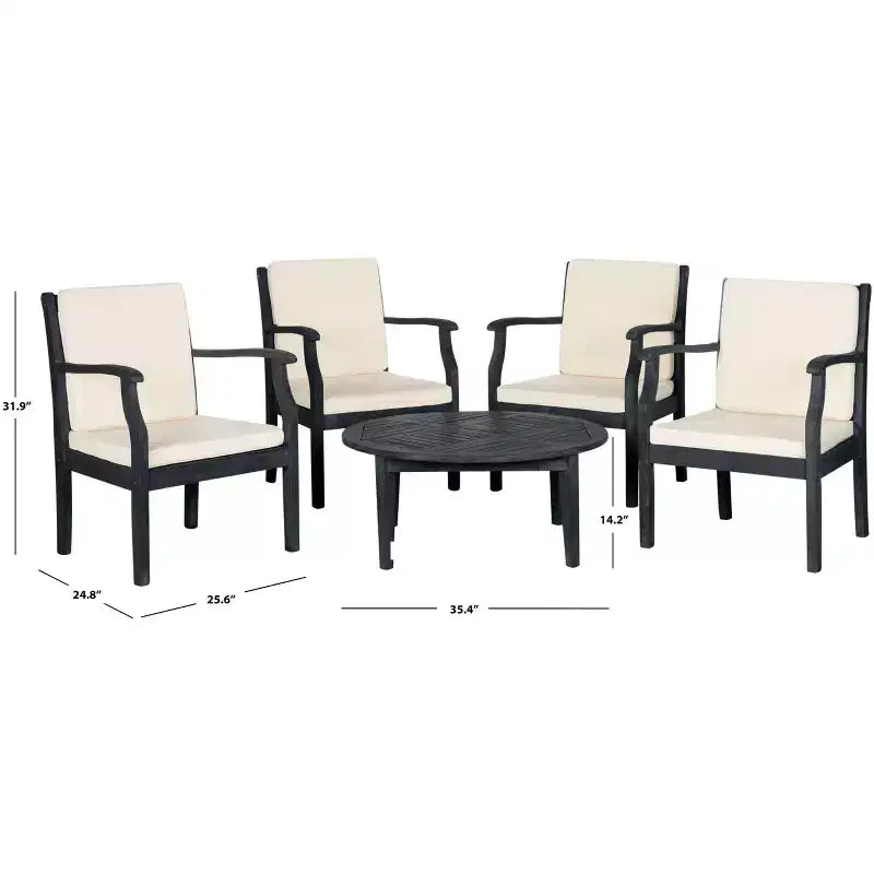 Anaheim 5 Piece Patio Coffee Seating Set - Indoor/Outdoor - PAT6718 - Safavieh