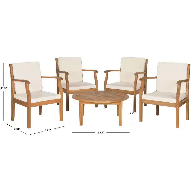 Anaheim 5 Piece Patio Coffee Seating Set - Indoor/Outdoor - PAT6718 - Safavieh