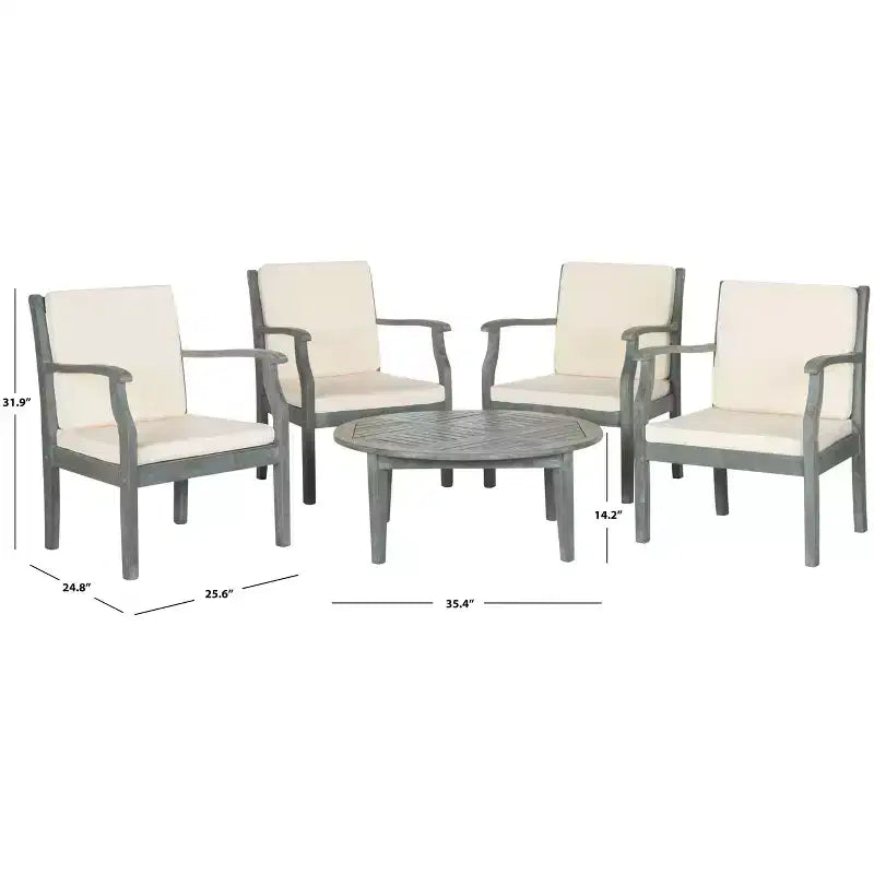 Anaheim 5 Piece Patio Coffee Seating Set - Indoor/Outdoor - PAT6718 - Safavieh