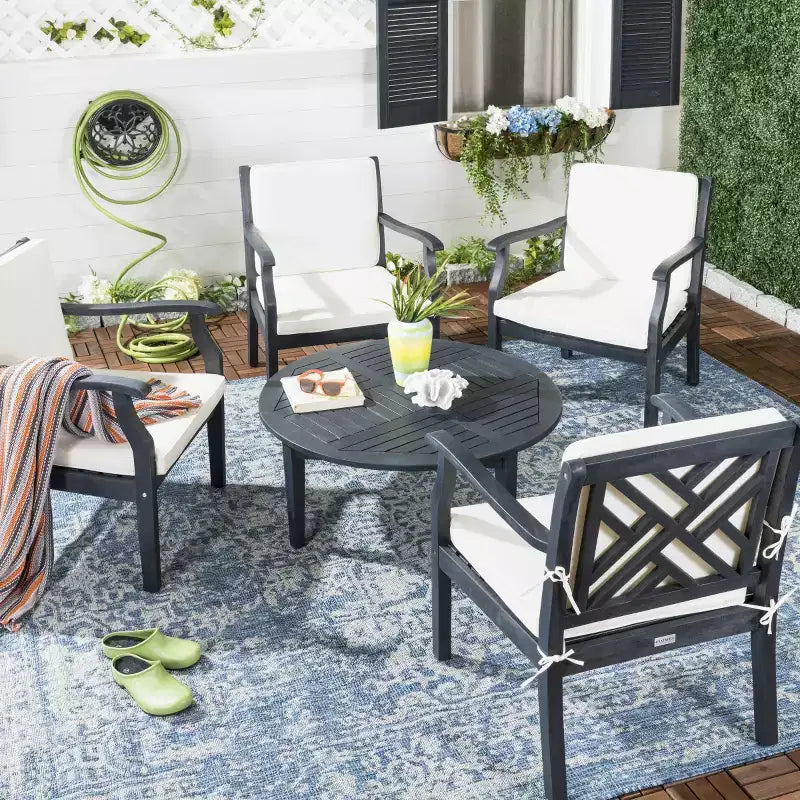 Anaheim 5 Piece Patio Coffee Seating Set - Indoor/Outdoor - PAT6718 - Safavieh