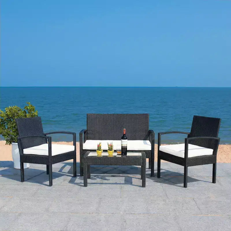 Bassey 4 Piece Living Set - Indoor/Outdoor - PAT7507 - Safavieh