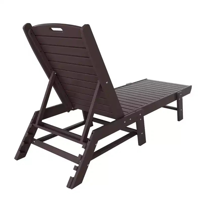 WestinTrends 2 Pieces Poly Outdoor Patio Chaise Lounge Chair with Side Table Set