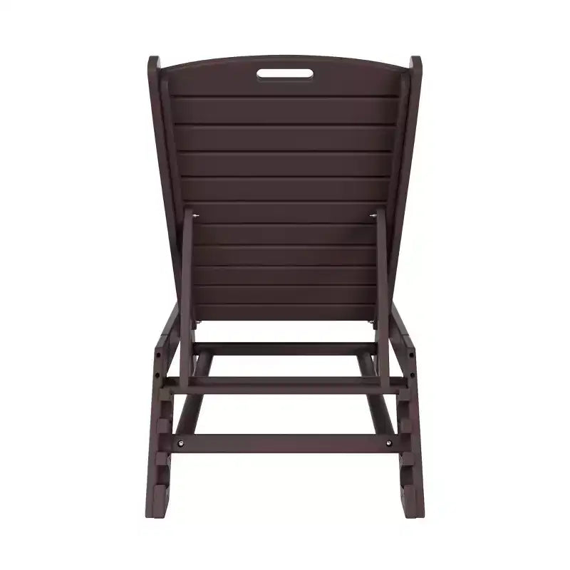 WestinTrends 2 Pieces Poly Outdoor Patio Chaise Lounge Chair with Side Table Set