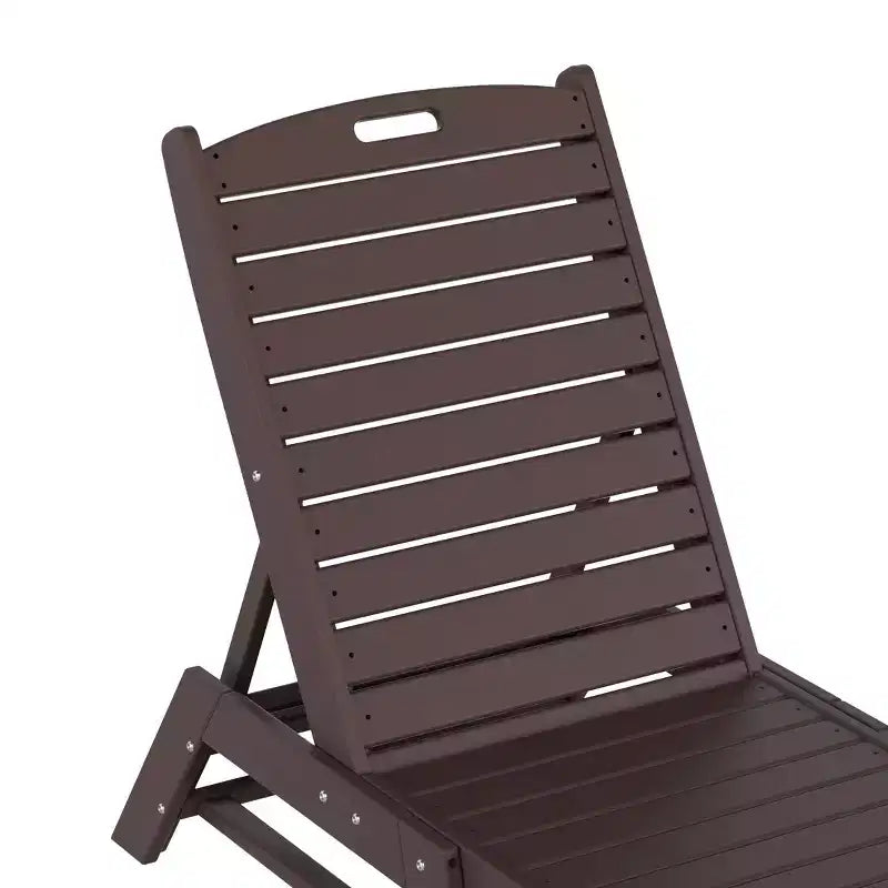 WestinTrends 2 Pieces Poly Outdoor Patio Chaise Lounge Chair with Side Table Set