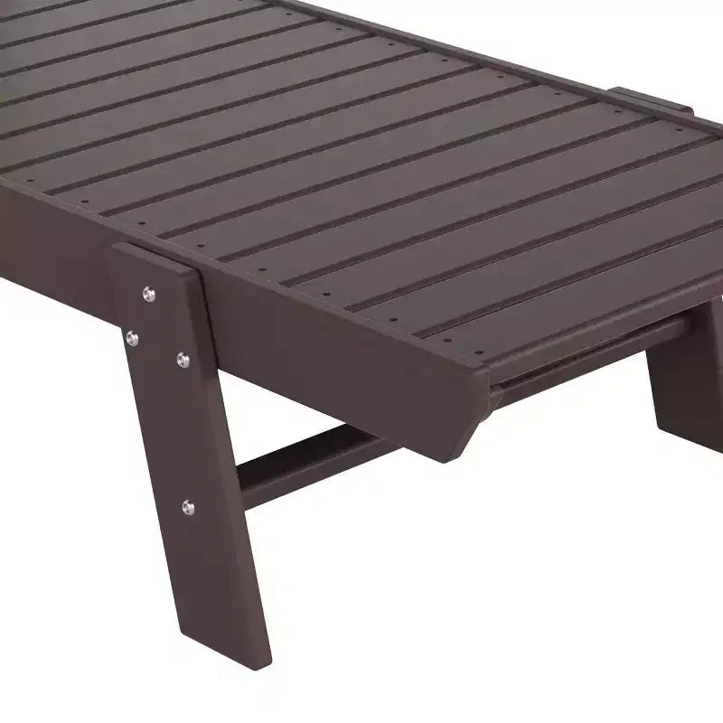 WestinTrends 2 Pieces Poly Outdoor Patio Chaise Lounge Chair with Side Table Set
