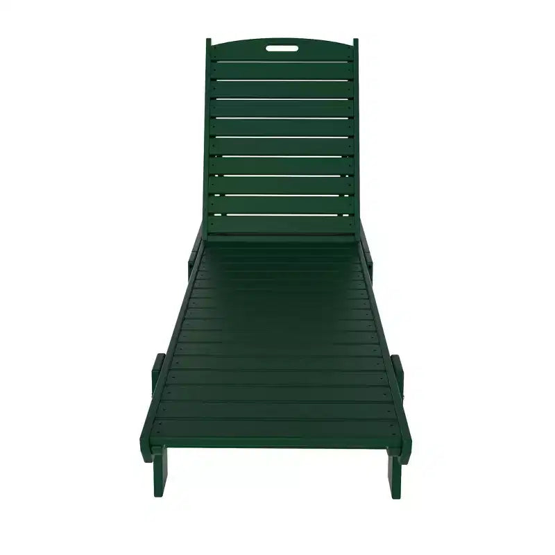 WestinTrends 2 Pieces Poly Outdoor Patio Chaise Lounge Chair with Side Table Set