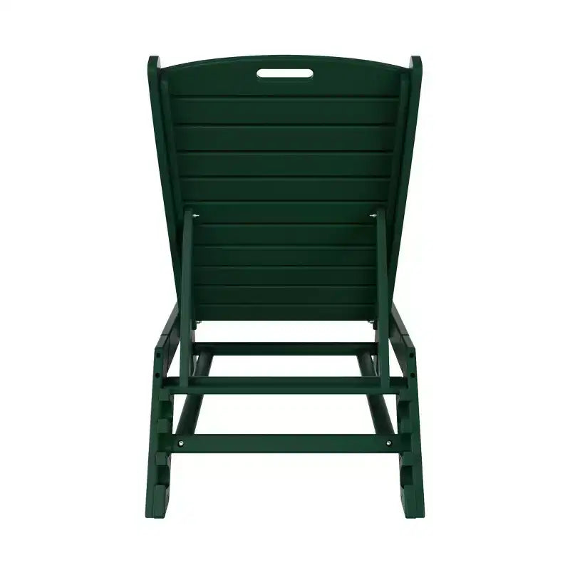 WestinTrends 2 Pieces Poly Outdoor Patio Chaise Lounge Chair with Side Table Set
