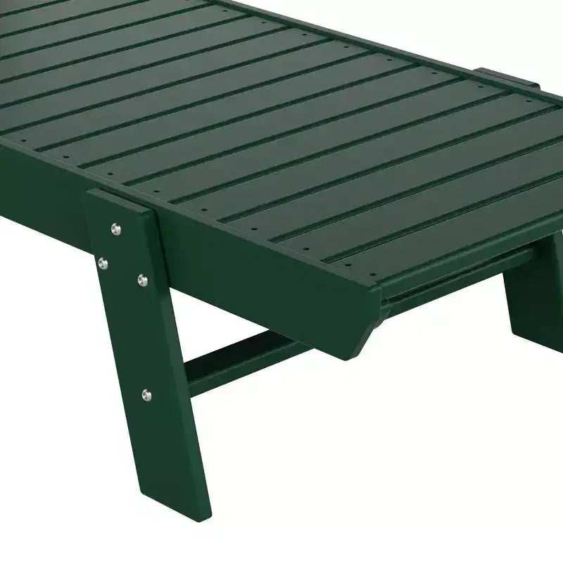 WestinTrends 2 Pieces Poly Outdoor Patio Chaise Lounge Chair with Side Table Set