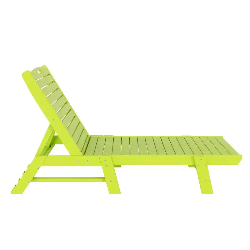 WestinTrends 2 Pieces Poly Outdoor Patio Chaise Lounge Chair with Side Table Set