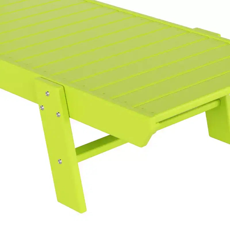 WestinTrends 2 Pieces Poly Outdoor Patio Chaise Lounge Chair with Side Table Set