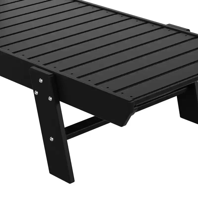 WestinTrends 2 Pieces Poly Outdoor Patio Chaise Lounge Chair with Side Table Set