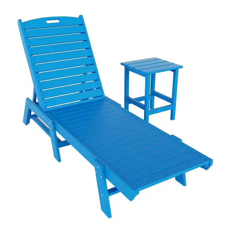 WestinTrends Ensemble de 2 chaises longues de patio en polythène avec table d'appoint