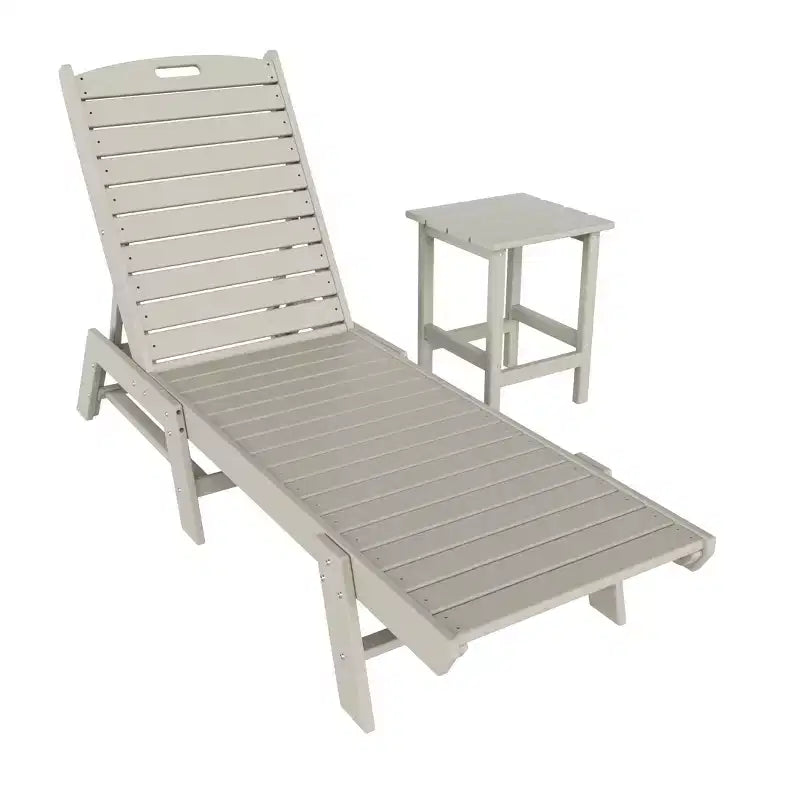 WestinTrends Ensemble de 2 chaises longues de patio en polythène avec table d'appoint