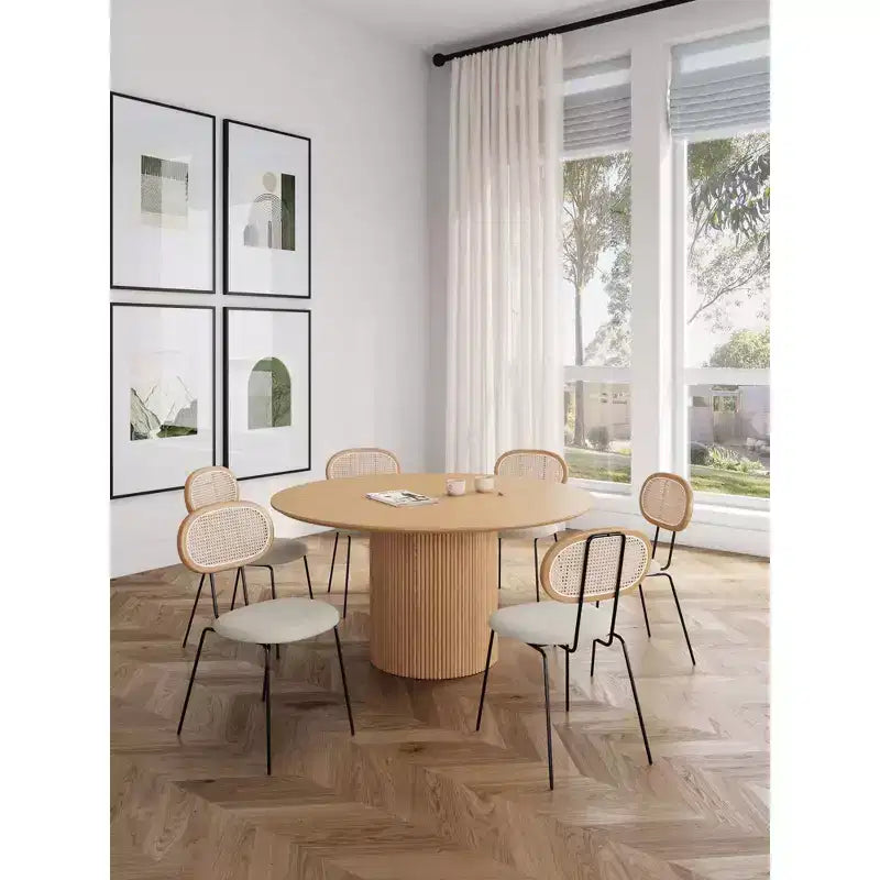 Manhattan Comfort 7pc 59.05" Hathaway and Jardin Round Dining Set