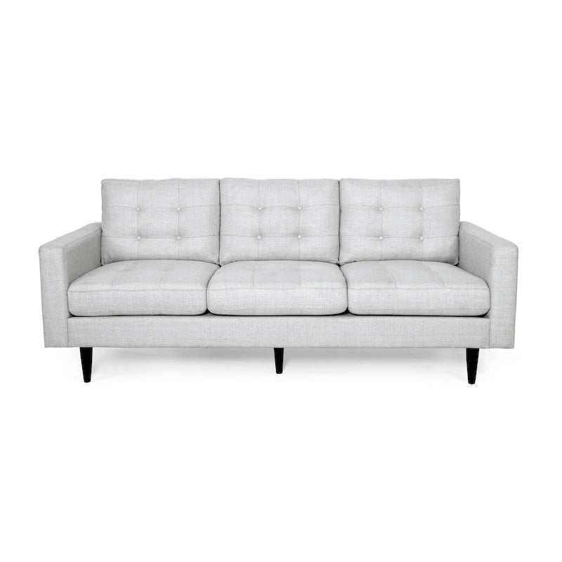 Canapé contemporain 3 places en tissu capitonné