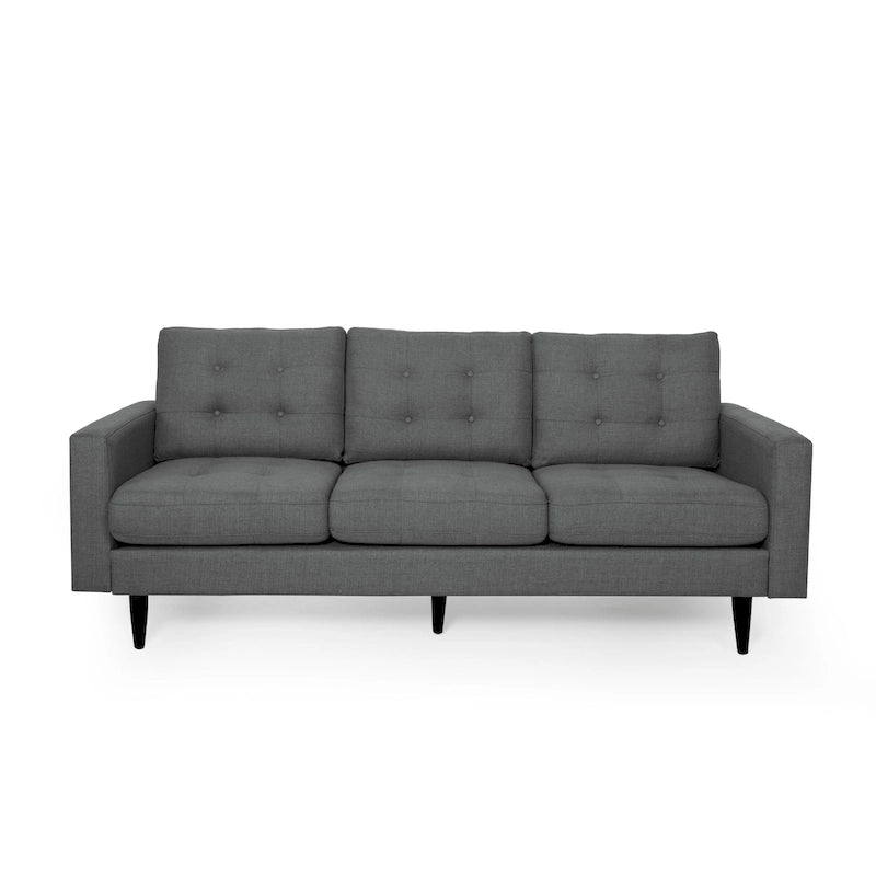 Canapé contemporain 3 places en tissu capitonné