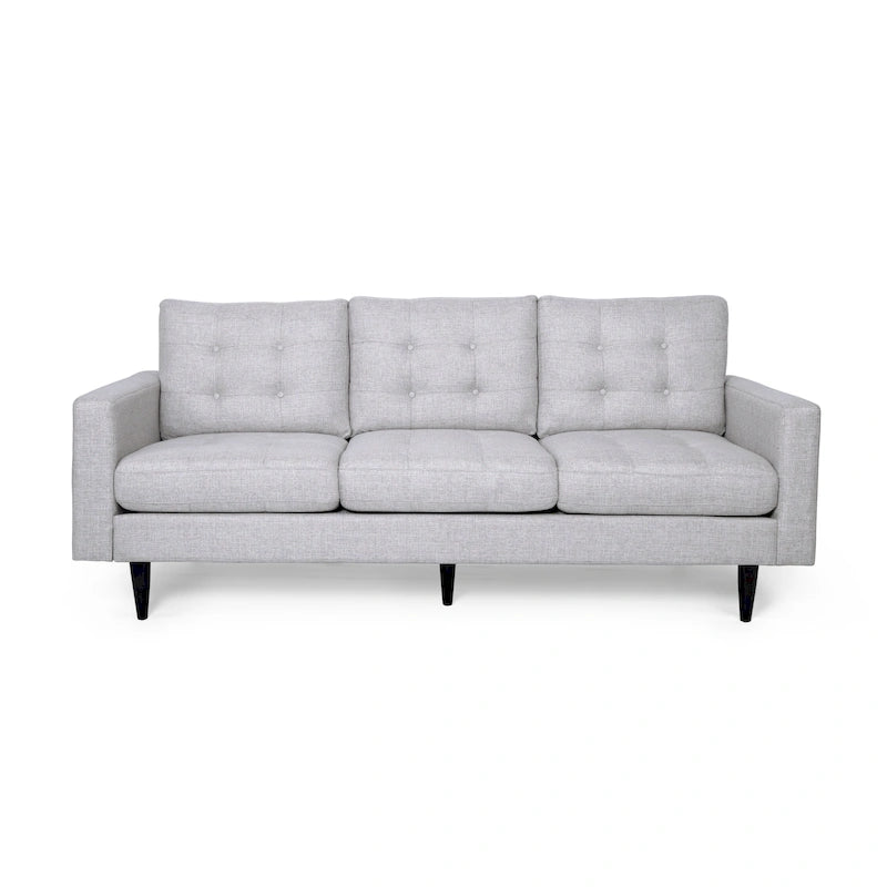Canapé contemporain 3 places en tissu capitonné