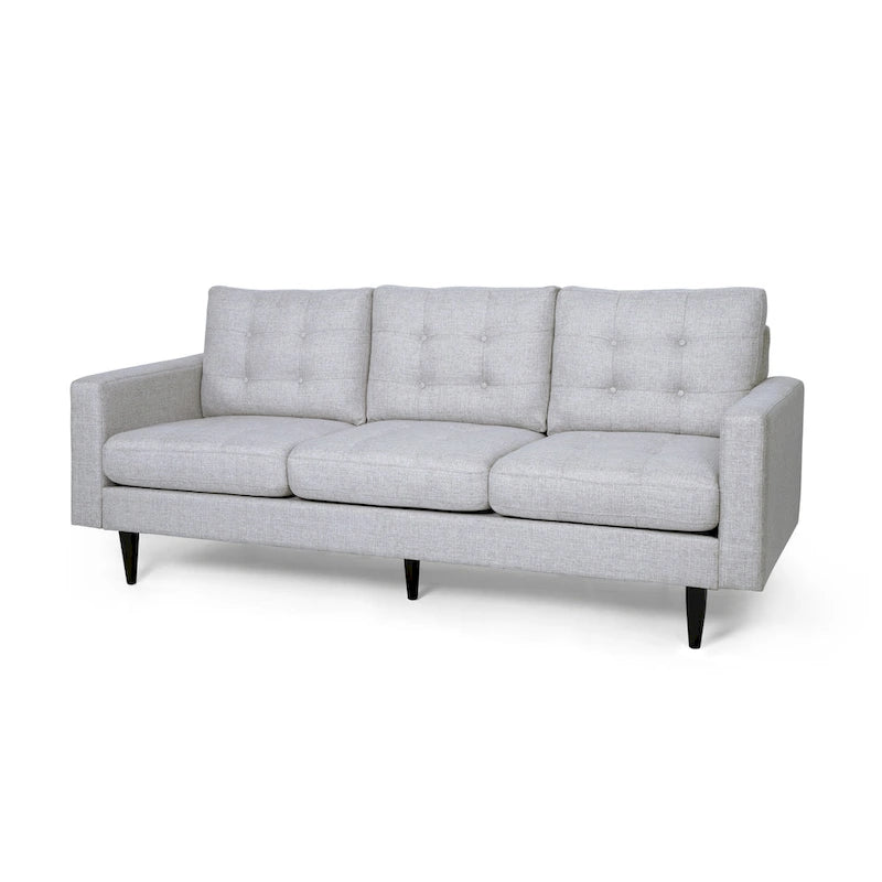 Canapé contemporain 3 places en tissu capitonné