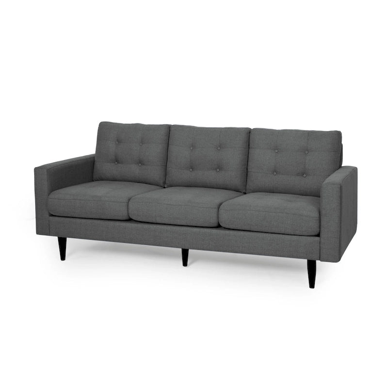 Canapé contemporain 3 places en tissu capitonné