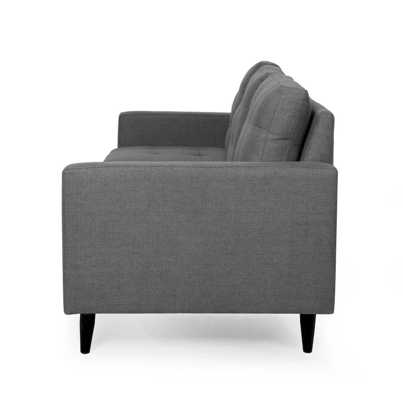 Canapé contemporain 3 places en tissu capitonné