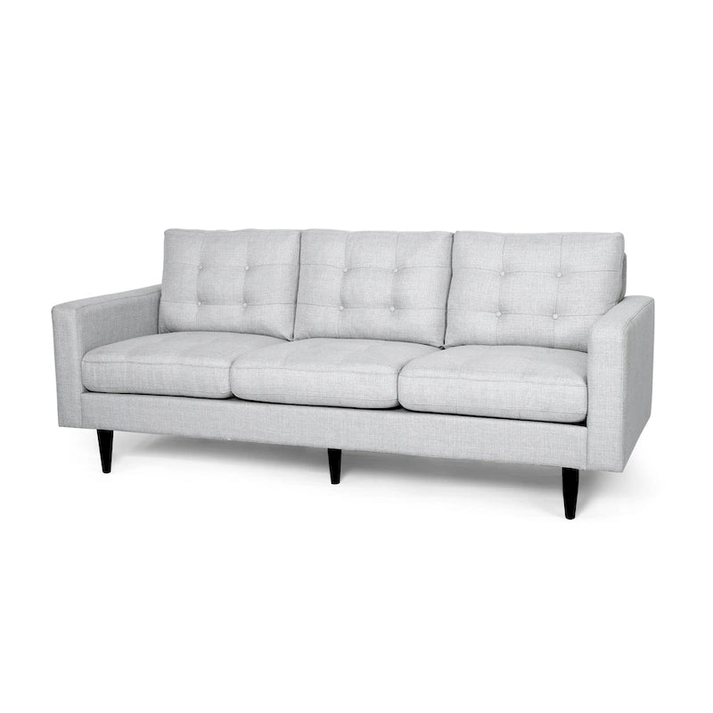 Canapé contemporain 3 places en tissu capitonné