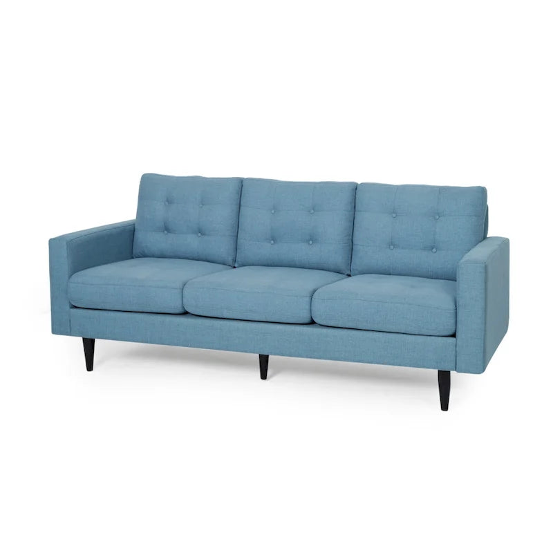 Canapé contemporain 3 places en tissu capitonné