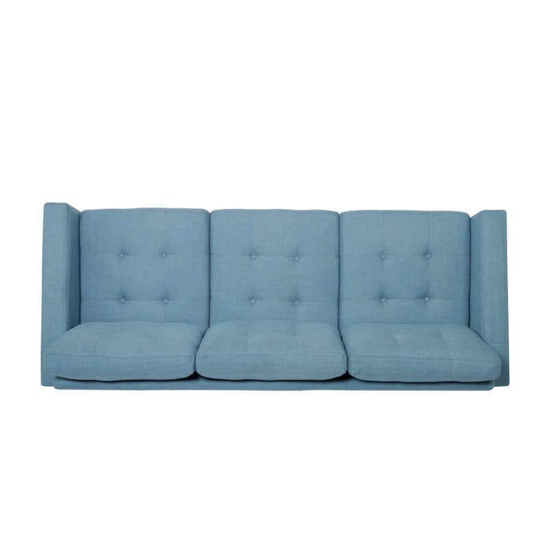 Canapé contemporain 3 places en tissu capitonné