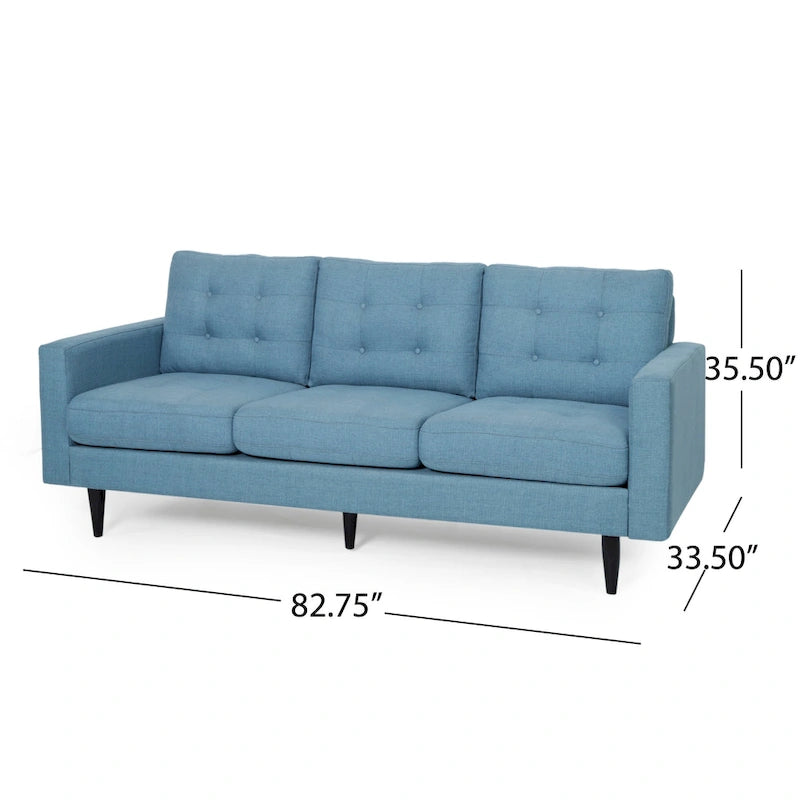 Canapé contemporain 3 places en tissu capitonné