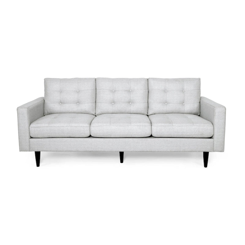 Canapé contemporain 3 places en tissu capitonné