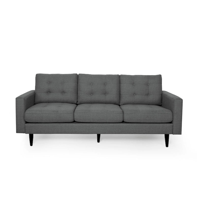 Canapé contemporain 3 places en tissu capitonné