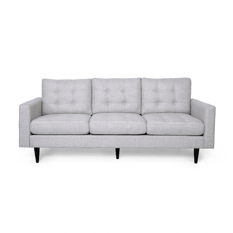 Canapé contemporain 3 places en tissu capitonné