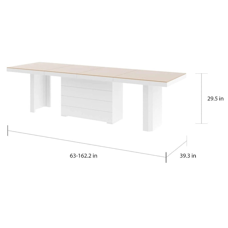 Table à manger moderne extensible laquée