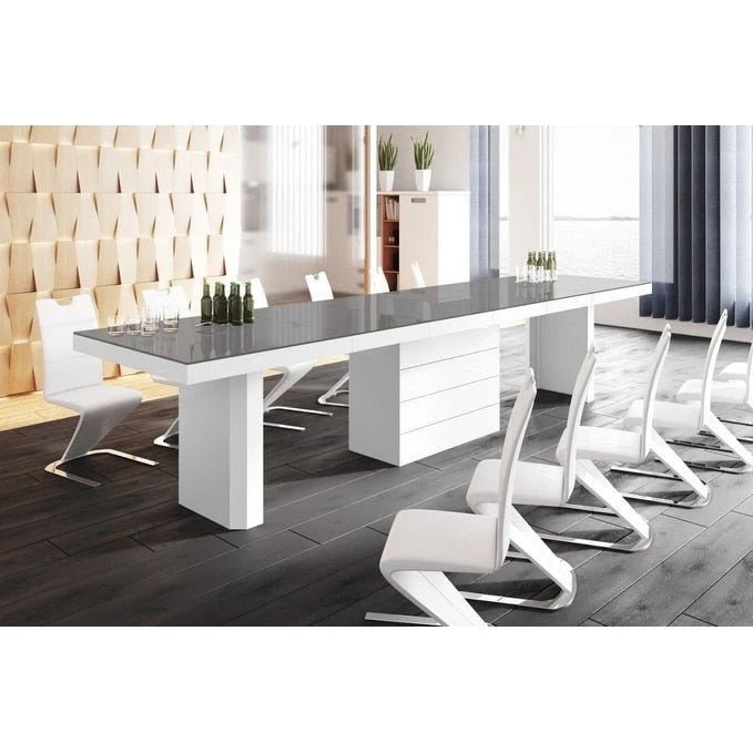 Table à manger moderne extensible laquée