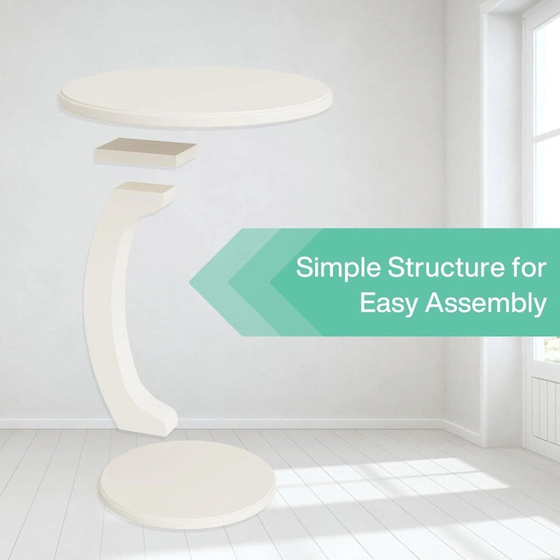 Table d'appoint en bois en forme de C