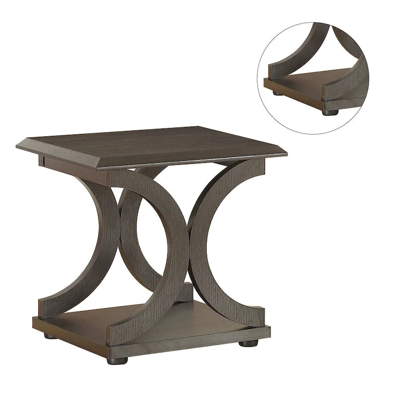 Table d'appoint en C couleur Cappuccino