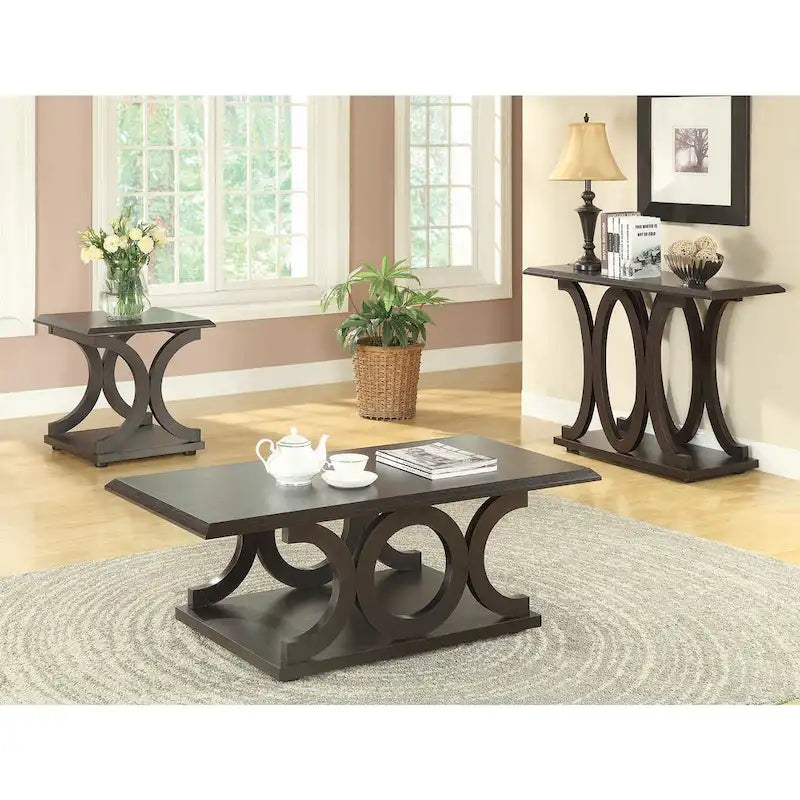 Table d'appoint en C couleur Cappuccino