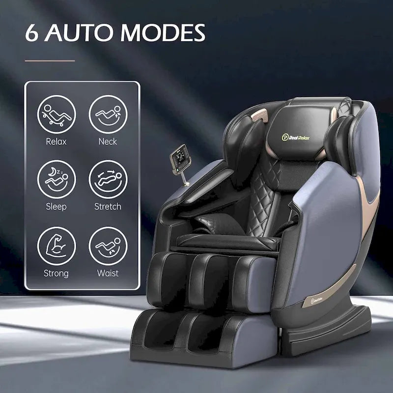 Fauteuil de massage zéro gravité intégral avec rail en S à double cœur et contrôle par application