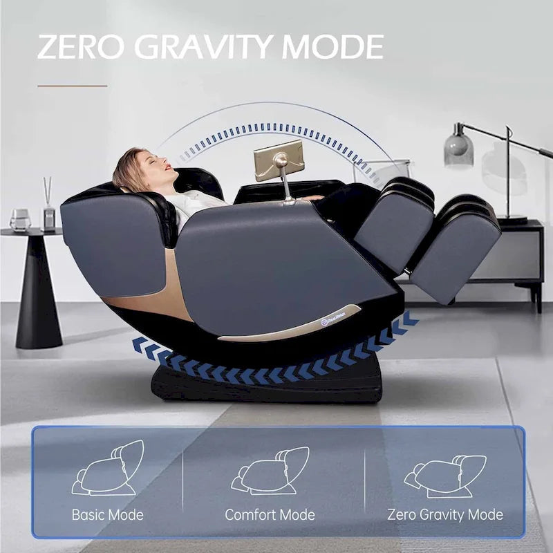 Fauteuil de massage zéro gravité intégral avec rail en S à double cœur et contrôle par application