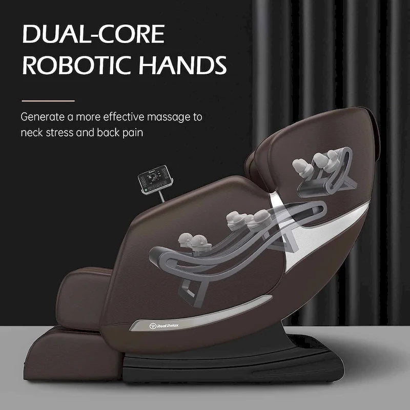 Fauteuil de massage zéro gravité intégral avec rail en S à double cœur et contrôle par application