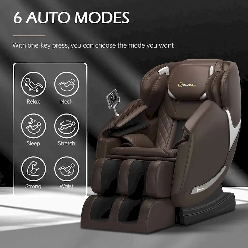 Fauteuil de massage zéro gravité intégral avec rail en S à double cœur et contrôle par application